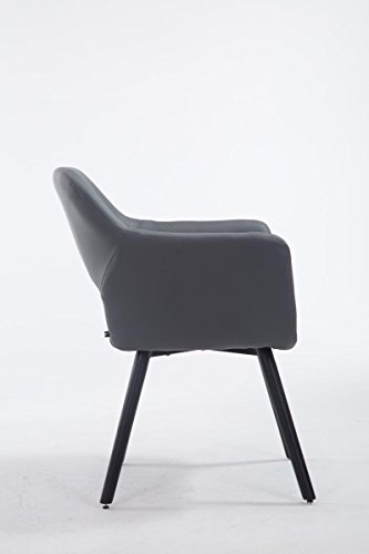 CLP Esszimmerstuhl AUCKLAND mit hochwertiger Polsterung und Kunstlederbezug | Warteraumstuhl mit Holzgestell und Armlehne | Besucherstuhl mit Bodenschonern und einer max. Belastbarkeit von: 160 kg | In verschiedenen Farben erhältlich Grau, Gestellfarbe: Schwarz CLP Esszimmerstuhl AUCKLAND mit hochwertiger Polsterung und Kunstlederbezug | Warteraumstuhl mit Holzgestell und Armlehne | Besucherstuhl mit Bodenschonern und einer max. Belastbarkeit von: 160 kg | In verschiedenen Farben erhältlich Grau, Gestellfarbe: Schwarz