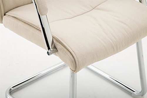 CLP Esszimmerstuhl CARO V2 mit hochwertiger Polsterung und Stoffbezug | Freischwinger mit robustem Metallgestell und Armlehnen | In verschiedenen Farben erhältlich Creme CLP Esszimmerstuhl CARO V2 mit hochwertiger Polsterung und Stoffbezug | Freischwinger mit robustem Metallgestell und Armlehnen | In verschiedenen Farben erhältlich Creme