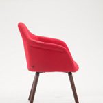 CLP Esszimmerstuhl TITO mit hochwertiger Polsterung und Stoffbezug | Sessel mit robustem Holzgestell aus Buchenholz | In verschiedenen Farben erhältlich Rot, Gestellfarbe: Walnuss