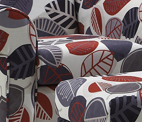 Atlantic Home Collection JEFF Ohrensessel inklusive Hocker, Florales Design, 85 x 90 x 106 cm und 53 x 43 x 42 cm, rot / grau / creme gemustert Atlantic Home Collection JEFF Ohrensessel inklusive Hocker, Florales Design, 85 x 90 x 106 cm und 53 x 43 x 42 cm, rot / grau / creme gemustert