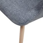 Designer Ohren-Sessel mit Armlehnen aus Webstoff in Grau | Anjo | Club-Sessel im Retro-Design | Gestell aus Holz in Natur | 68 x 41 x 92 cm