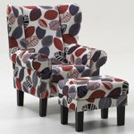 Atlantic Home Collection JEFF Ohrensessel inklusive Hocker, Florales Design, 85 x 90 x 106 cm und 53 x 43 x 42 cm, rot / grau / creme gemustert Atlantic Home Collection JEFF Ohrensessel inklusive Hocker, Florales Design, 85 x 90 x 106 cm und 53 x 43 x 42 cm, rot / grau / creme gemustert