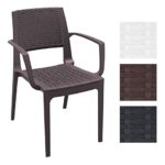 CLP XXL Polyrattan-Gartenstuhl CAPRI mit Armlehnen | Wetterfester Outdoor-Stuhl aus Kunststoff | In verschiedenen Farben erhältlich