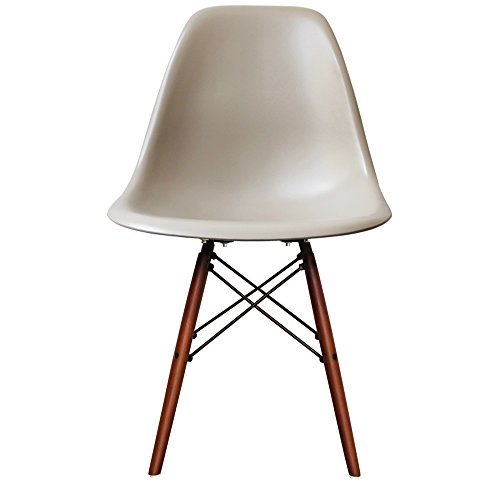 Retro-Stuhl, Kunststoff mit Holzbeinen, skandinavischer Stil
