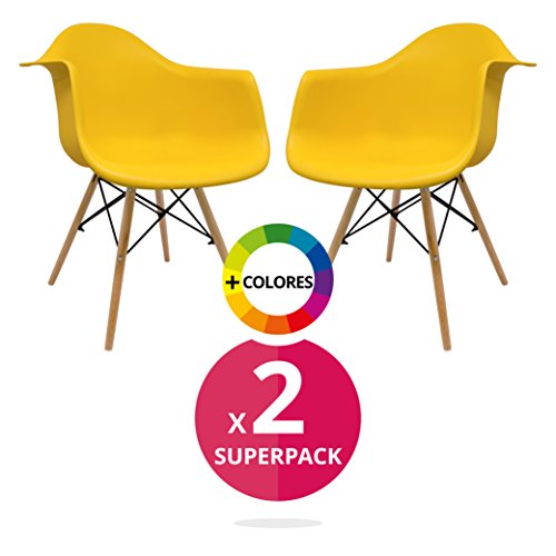 Stuhl Bettbezug (Pack 2) – Sessel tower – Stuhl Nordic Skandinavien inspiriert Sessel Eames DAW – Cala – (wählen Sie Ihre Farbe)
