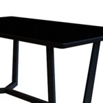 CAVADORE Esszimmertisch JOY 160 cm/Formschöner Speisezimmertisch mit matter, schwarz lackierter Glasplatte auf schwarz lackierter Holz-Optik/160x76x80cm (BxHxT)