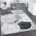 Paco Home Designer Teppich Wohnzimmer Teppich Kreis Muster in Grau Creme Preishammer, Grösse:160x220 cm