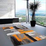 Teppich Modern Designer Wohnzimmer Shake Farbverlauf Orange Grau 80x150 cm