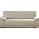 CAVADORE 2,5-Sitzer Ledersofa Corianne/Kleines Sofa in hochwertigem Echtleder und modernem Design/Mit Armteilverstellung/Größe: 192 x 80 x 99 (BxHxT)/Bezug: Echtleder weiß