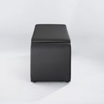 CAVADORE Vorbank FONTAINE/moderne, gepolsterte Sitzbank/Küchenbank Kunstleder schwarz/Bank ohne Lehne/140 x 48,5 x 45 cm (B x T x H)