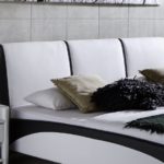 SAM Polsterbett 160x200 cm Funchal, weiß/schwarz, Rückenlehne inkl. Soundsystem, Bett aus Kunstleder, stilvolle Chromfüße, als Wasserbett geeignet