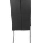 CAVADORE Esszimmerstuhl 4er Set FREDDY/4x moderne Schwingstühle/4 Stück Schwinger mit Bezug Kunstleder SCHWARZ/mit silberfarbenem, pulverbeschichtetem Untergestell/44 x 98,5 x 57 cm (B x H x T)