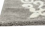 Moderner Teppich Designer Teppich Orientteppich mit Glitzergarn Wohnzimmer Teppich mit Floral Muster Meliert in Grau Creme Größe 120x160 cm