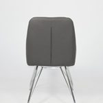 CAVADORE Esszimmerstuhl 2er Set ELEA / 2x moderne Stühle mit stilischer Sitzschale / Bezug Kunstleder GRAU /Gestell Metall verchromt / 66x86x60,5cm (BxHxT)