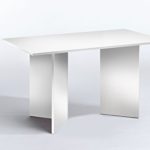 CAVADORE Tisch ANGLE/praktisch kleiner Küchentisch 140 cm breit/Moderner Esstisch in weißer Optik/Wangentisch weiß/140 x 75 x 75 cm (L x B x H)