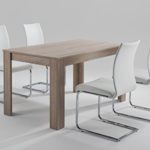 CAVADORE Tisch NICK/Moderner Esstisch 120 cm/Küchentisch aus Melamin Sonoma Eiche/praktischer Esszimmertisch in hellbraun/Resistent gegen Schmutz/120 x 80 x 75 cm (L x B x H)