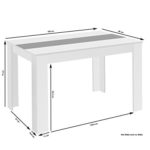 CAVADORE Esstisch NICO / Moderner, praktischer Küchentisch 160 x 90 cm in Melamin Weiß mit Mittelplatte in weiß oder schwarz / Esszimmertisch in Weiß  / 160 x 90 x 75 cm (L x B x H)