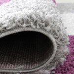 Hochflor Shaggy Teppich kariert in versch. Farben und Größen Langflor Teppiche für Wohnzimmer und Jugendzimmer. (60 x 110 cm, Violett)