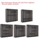 WOLTU SS5024 XXXL Kleiderschrank Stoff Regal, Garderobenschrank Campingschrank Faltschrank, Stoffkleiderschrank mit Kleiderstange, DIY Innenraum, 174x46x169 cm(Grau)