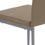 CAVADORE Küchenstuhl 2er Set PEGASUS / 2x Esszimmerstuhl in zeitlosem Design / Lederimitat Bezug cappuccino braun mit Steppung / Füße Metall silber / 42 x 96,5 x 53,5 cm (B x H x T) / 2 Stück