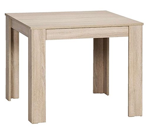CAVADORE Tisch NICK/kleiner, praktischer Küchentisch 90 x 90 cm aus Melamin Sonoma Eiche/Esstisch in hellbraun Ton/Resistent gegen Schmutz/90 x 90 x 75 cm (L x B x H)