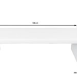 CAVADORE Vorbank CHARISSE/Küchenbank 140 cm breit in weiß/Moderne, gepolsterte Sitzbank/Kunstleder-Bank weiß/Bank ohne Lehne: 140 x 45 x 48 cm (B x T x H)