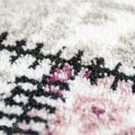 Edler Designer Teppich Moderner Teppich Wohnzimmer Teppich Patchwork Vintage Meliert Karo Muster in Lila Creme Grau Rosa Schwarz Größe 120x170 cm