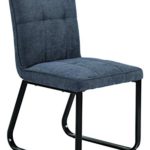 CAVADORE Esszimmerstuhl  im 2-er Set TILDA / 2x gepolsterte Stühle in klassischem Design / Bezug Vintage Kunstleder in dunklem GRAU und verchromtem Metallgestell / 56x86x55cm (BxHxT)