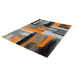 Teppich Modern Designer Wohnzimmer Shake Farbverlauf Orange Grau 80x150 cm