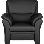Cavadore 4342 Sessel Klariza, 99 x 102 x 91 cm, Leder Punch kombiniert mit Kunstleder, schwarz