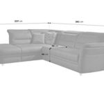 Cavadore Eck-Sofa Bontlei / Federkern-Couch mit Schlaffunktion und Ottomane / 261 x 88 x 237 cm (BxHxT) / Mikrofaser hellgrau