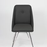 CAVADORE Esszimmerstuhl 2er Set ELEA/2x moderne Stühle mit stilischer Sitzschale/Bezug Kunstleder Schwarz/Gestell Metall verchromt/66x86x60,5cm (BxHxT)