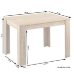 CAVADORE Tisch NICK/Moderner Esstisch 120 cm/Küchentisch aus Melamin Sonoma Eiche/praktischer Esszimmertisch in hellbraun/Resistent gegen Schmutz/120 x 80 x 75 cm (L x B x H)