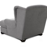 CAVADORE XXL-Sessel/Grauer Polstersessel mit Kugelholzfüßen, großer Sitzfläche, Polsterung und 2 weichen Zierkissen/120x100x145 (BxHxT)