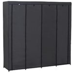 WOLTU SS5024 XXXL Kleiderschrank Stoff Regal, Garderobenschrank Campingschrank Faltschrank, Stoffkleiderschrank mit Kleiderstange, DIY Innenraum, 174x46x169 cm(Grau)