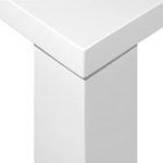 CAVADORE Esszimmertisch FERNNADO/Küchentisch 120 cm breit in Hochglanz Weiß lackiertem Holz/Winkelfuß mit Applikation in silber/120 x 80 x 75 cm (L x B x H)