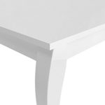 CAVADORE Esszimmertisch MATILDA / großer Küchentisch in klassischem Design / elegant geschwungene Tischbeine / Hochglanz weiß lackiert / 160 x 90 x 75cm (LxBxH)
