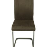 CAVADORE Schwingstuhl 4-er Set LILLY/4x Esszimmerstühle in modernem Design/Bezug Kunstleder im Vintage Look in Dunkelbraun/Gestell Metall dunkelgrau pulverbeschichtet/43 x 99 x 56cm (B x H x T)