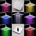 8" Duschpaneel Regendusche Badamatur Duschset mit LED Lampe RGB Farbig OHNE Akku, automatischer Farbwechsel, Antikalk