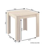 CAVADORE Tisch NICK/kleiner, praktischer Küchentisch 80 x 80 cm aus Melamin Sonoma Eiche/Esstisch in hellbraun Ton/Resistent gegen Schmutz/80 x 80 x 75 cm (L x B x H)