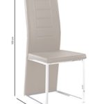 CAVADORE Esszimmerstuhl im 4-er Set ESTHER, 4x Stühle in modernem Design, Stuhlset Freischwinger, Bezug Lederimitat Cappuccino, Metallgestell verchromt, 54 x 42,5 x 103 cm (T x B x H)
