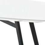 CAVADORE Esstisch PIERRE / 160 cm breiter Esszimmertisch mit abgerundeter Kante in hochglanz weiß lackiert / Gestell Metall schwarz pulverbeschichtet / 160 x 90 x 76 cm (B x T x H)