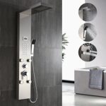 BONADE Duschpaneel Luxus Duschamatur Gebürsteter Edelstahl Duschsäule mit Massagendüsen, Wasserfall Regendusche, Handbrause für Badezimmer
