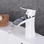 Beelee Wasserhahn Hohe weiß Bad Armatur Waschbecken Waschbeckenarmatur Einhebelmischer Badarmatur Mischbatterie Armaturen für Bad