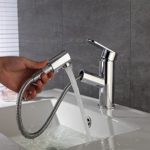 Fandaucy Wasserhahn Bad Armatur mit ausziehbarem Brause Waschbeckenarmatur Mischbatterie Badarmatur Waschtischarmatur Einhebelmischer Küche