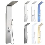 Großes Edelstahl Duschpaneel Duschsäule Regendusche Massage Sanlingo, Farbe:Gebürstet Großes Edelstahl Duschpaneel Duschsäule Regendusche Massage Sanlingo, Farbe:Gebürstet