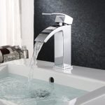 HOMFA Waschtischarmatur Einhelbel Wasserhahn Armatur wasserfall für Badezimmer Waschbecke