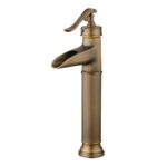 Hiendure® Waschtischarmaturen Messing Einhand Bad Waschtisch -Armatur Waschtischarmatur hoch Wasserfall, antike Bronze