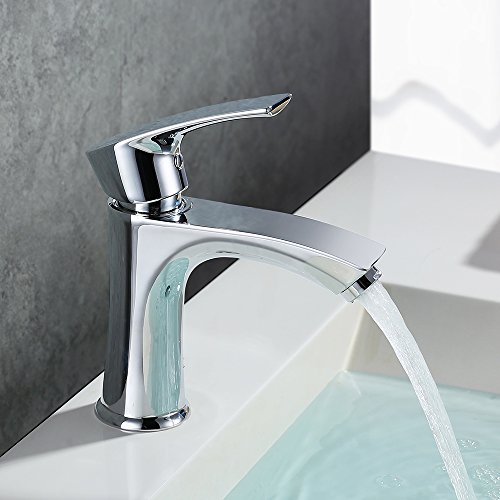 Wasserhahn Armatur Für Waschbecken – Moderne Mischbatterie Im Wasserfall-Design (Chrom, Schwarz, Weiß)