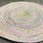 Maße 120 x 120 cm RUND Pastellfarben Baumwolle Shabby Chic Kreis Teppich Rustikaler Stil für alle Räume